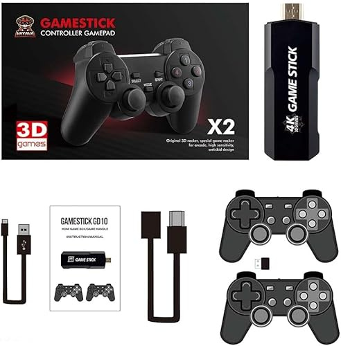 Console di giochi retrò da 128 GB con 38.000 giochi integrati, controller wireless, uscita HDMI per TV, game stick 4K ×2, regalo per bambini e adulti