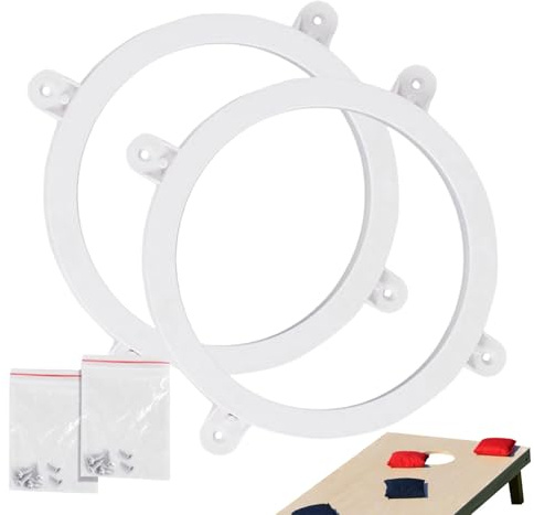 Lot de 2 Lampes LED pour Cornhole - Anneaux à LED pour Jeux de Cornhole - Alimentés par Piles - Étanches et Anti-Reflets - pour extérieur, Jardin, pelouse