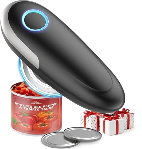 Electric Can Opener, One-Touch Automatic Can Opening with Smooth Edges, Food Safety Handheld Battery-Operated Can Opener for Kitchen and Seniors, Arthritis, Hands Free, Lid Remover, Kitchen Gadgets