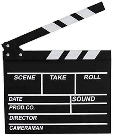 KELFEEAO Tablilla de película de película, Tablero de claqueta de Madera de borrado en seco de 20x20 cm con Marcador de Tiza, Pizarra de Director para realización de películas,