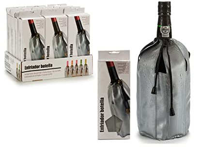 BigBuy Home Raffreddatore per bottiglie grigio (0,5 x 22 x 17 cm)