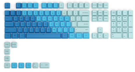 Glorious Gaming 115x GPBT-Keycaps - Cherry-Profil, äußerst widerstandsfähiger PBT-Kunststoff, optisch EIN Blickfang, überragende Akustik, Originalschrift, US Layout - Ocean