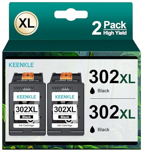 KEENKLE 302 XL Druckerpatronen Multipack 302XL Ersatz für HP 302 Druckerpatronen Schwarz und Farbe für HP Envy 4525 4520 4522 4523 4524 Officejet 3830 3831 3833 Deskjet 3630 3636 3638 1110 (2 Black)