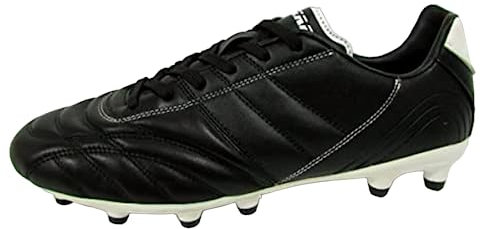 Vizari Classico FG Leder Fußball Schuhe - Outdoor Fussballschuhe Herren - Schwarz, Weiß - Taille 38,5