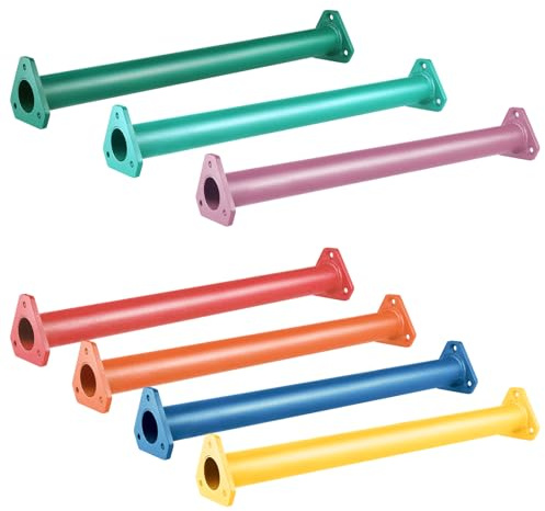 JPOIP 16 Inch 7 Colors Steel Monkey Bars Ladder Rungs Set for Backyards Playground and Children Indoor and Outdoor Climbing Kit (14 Pack)