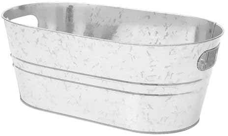 Luwecf Cubiteras para Hielo Bar Cubo de Hielo de Metal Galvanizado para Fiestas Enfriando Vino Cerveza 34 x 17.5 cm