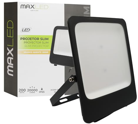 Maxled, Light is Led! LED Strålare Utomhusbruk 200W Strålkastare 3000K Varmvit 20000LM Väggarmaturer Utomhusbruk IP65 Vattentät Strålkastares för Bakgård Trädgård Garage Idrottsplats Gård