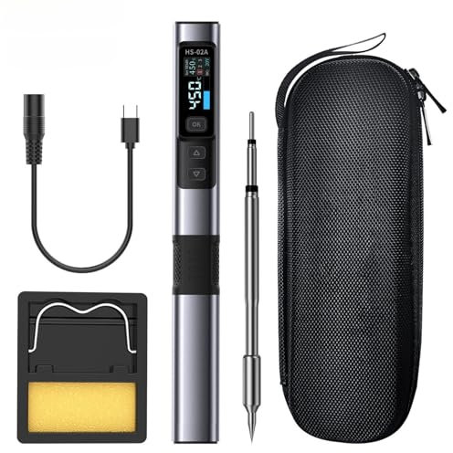 Kit Saldatore HS-02A,100-450°C Kit Di Controllo Intelligente Della Temperatura 100W Kit Saldatore USB Intelligente,Alimentazione PD/QC/DC 9-20V,Non Ricaricabile