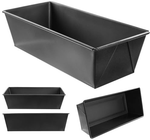 KADAX bakform med non-stick-beläggning, rektangulär kakform av stål, för kakor, rostbröd, ostkaka, brownie, lådform, värmefördelning, lättskött (26 x 11,5 x 7,5 cm)