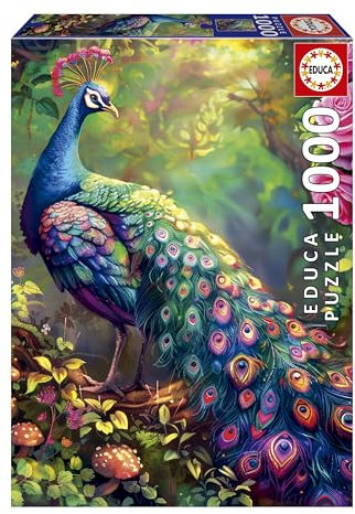 Educa - Puzzle de 1000 pièces pour Adultes | Jardin de Paon. Dimensions : 48 x 68 cm. À partir de 14 Ans (20262)