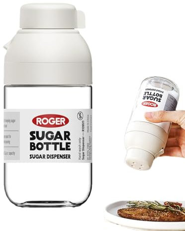 Bouteille d'assaisonnement – 238,1 g – Salière grossière | Distributeur de condiments transparent avec contrôle quantitatif de la poudre pour maison, garde-manger, , restaurant, pâtisserie, café