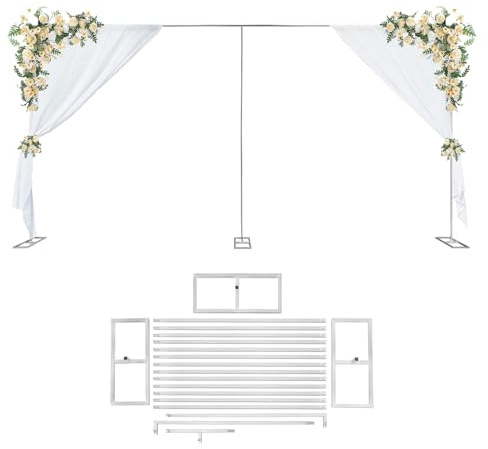 ROGONPDK 3 x 6 m bröllopshållare bakgrund stående rör kit, metall bröllopsbåge, ballongbåge, bröllopsdekoration bakgrund, gardin ram fotografi dekor