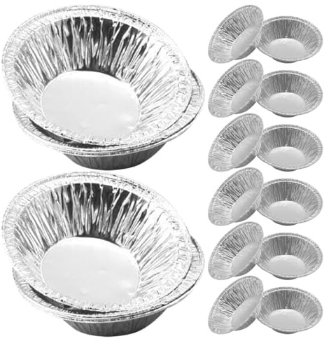 SWETRACE 500 pezzi Stampi per Mini Tart in Alluminio Usa e Getta Pirottini Rotondi per Piccole Crostatine Uova e Pasticceria per Casa Bar e Ristoranti