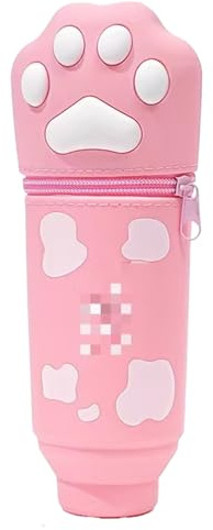 Cat Paw Pencil Case Large Volume Silicone Cartoon Pencil Case Organiser for Storage of School Supplies for Scissors Correction Tape Erasers Sticky Notes School