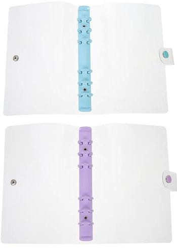 OATIPHO Cubierta de Cuaderno de Carpeta de Pvc Transparente A6, 2 Piezas (morado y Azul Claro), Flexible, Desmontable, Adecuado para Material de Oficina y Uso Escolar