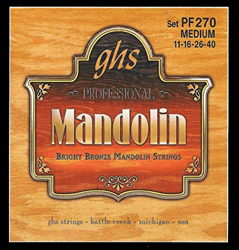 GHS Professional - PF270 - Mandolin String Set, Loop End, Bright Bronze, Medium, .011-.040