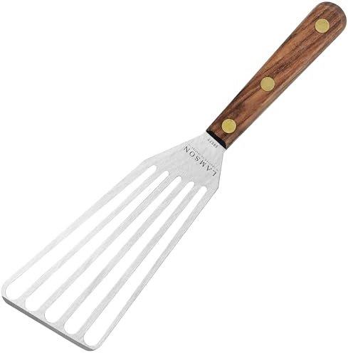 Lamson Slotted Fish Spatula – Flexible Stainless Steel Turner with Walnut