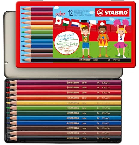 STABILO color - Crayon de couleur - Boîte métal x 12 crayons de coloriage