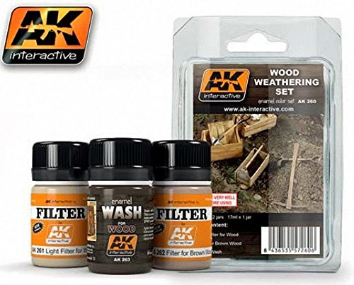 AK Interactive (AK00260) Set - Wood Weathering Set, Brown,3 Count (Pack of 1),AKI260