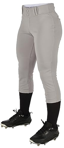 Champro Tournament Pantalón Tradicional de sófbol de poliéster para Mujer, Tiro bajo, XL, Gris