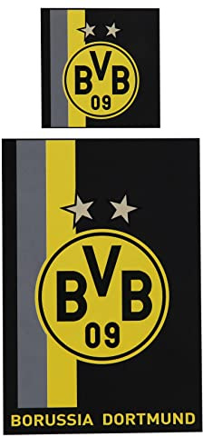 Dortmund BVB-Bettwäsche mit Streifenmuster (135 x 200 cm) one Size
