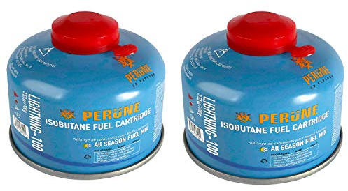 Perune Iso-Butane Camping Fuel Gas Canister All Season Mix - 100gram (2 Pack)