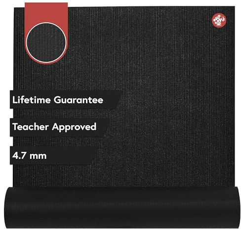 Manduka PRO Lite Yoga Mat - Lightweight For Women and Men, Non Slip, Cushion for Joint Support and Stability, Black