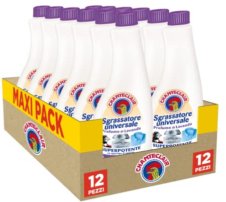 Chanteclair - Sgrassatore Universale Formato Ricarica, Superpotente, Profumo di Lavanda, Formula Originale - 12 Flaconi da 750 ml