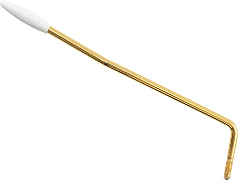 Wilkinson Stahl 5mm Gewinde Tremolo Arm Tremolo Hebel Whammy Bar für Fender Mexico Strat E-Gitarre, Gold Weißer Kappe