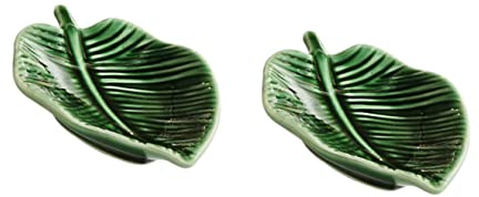 Lot de 3 assiettes de service mariage plats élégants pour la maison Décoration de gâteau Dip Bibelot Plat apéritif pour céramique en forme de bol sushi décoratif feuille bijoux bague collier de fruits