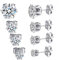 AFCJLTO Silberne Damen Ohrring-Set: 4 Paare mit Zirkonia-Kristallen in verschiedenen Größen (4/5/6/8mm) - für das Oktoberfest oder als Geschenk für Damen und Herren, Schmuck für besondere Anlässe!