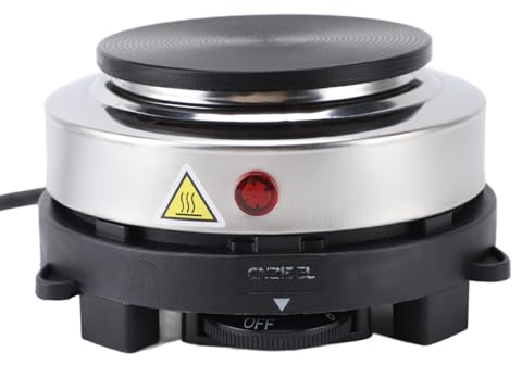 Chauffe-Pot Moka électrique, Petite Plaque Chauffante électrique en Acier Inoxydable, Température Réglable à 6 Vitesses pour le Bureau (Prise UE 220V)