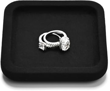 Papten Premium Jewellery Tray, Stapelbares Tablett zur Schmuckaufbewahrung Flaches Display Dekoratives Schmuckaufbewahrungs-Tablett für Vitrinen (10 * 10 * 1.5cm)