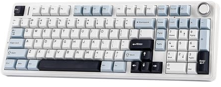 EPOMAKER X Aula F99 PRO Mechanische Gaming Tastatur 2.4GHz/Type-C/BT5.0, Hot-Swap-fähige Custom-Tastatur mit 8000mAh-Akku, linear Switch und RGB-Beleuchtung (Blau Weiß)