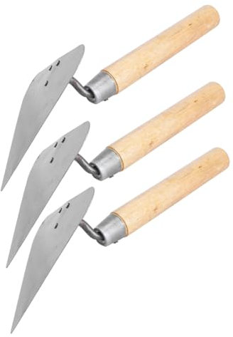 Gadpiparty Lot De 3 Truelles Triangulaires Avec Manche En Bois Pour Cloisons Sèches Béton Plâtre Finition Maçonnerie