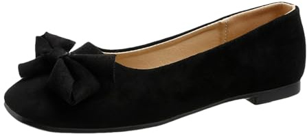 Ballerines pour femme - Chaussures plates confortables - Ballerines à talon épais - Chaussures pour femme - Bout rond fermé - Chaussures uniques pour mariage et fête - Robe de soirée, Noir , 38 EU