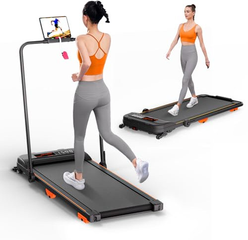 Laufband für Zuhause mit Steigung, 12 km/h Leiser Walking Pad, 2.5HP Klappbar Elektrisches Laufband mit LCD-Anzeige, Fernbedienung und App-Steuerung,Dreifache Stoßdämpfung,Keine Montage Erforderlich