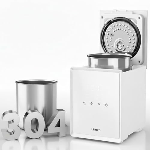 Livatro Humidifier for Bedroom,3L Top Fill Stainless Steel Warm Mist Humidifiers with Warm Steam Function, Healthy Air Mist Humidifiers for Bedroom Living Room,with Sleep Mode and Auto-off Setting