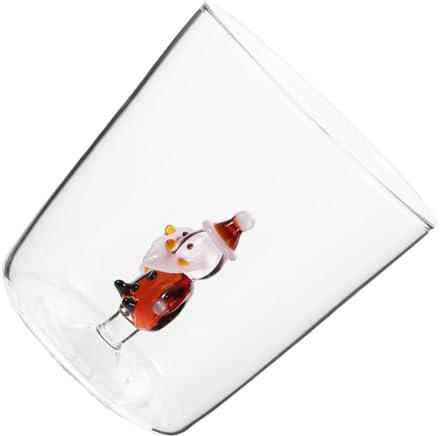 OFFSCH Vaso De Papá Noel De Navideño para Bebidas Calientes o Frías para Fiestas De Navidad Casa o Oficina Resistente Al Calor Taza Decorativa Transparente