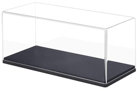 Luwecf Vitrina Acrílica Transparente para Autos de Colección 1/43 Caja Organizadora de Modelos Caja Protectora Expositor para Autos Fundidos Adecuada para Coche a Escala, Base Negra