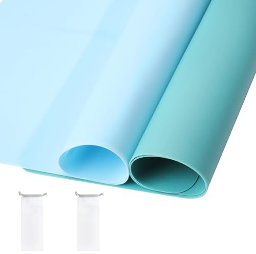 APOMOONS Silikon pysselmatta set om 2, 40 x 30 cm halkfritt hantverksunderlägg av silikonmatta, bordsunderlägg målningsunderlägg bordsmatta för gör-det-själv och kök, med påse
