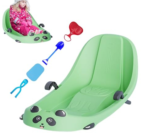 Luges pour – Sport d'hiver avec Dossier, Luge à Neige avec Frein intégré, pour garçons et Filles d'âge préscolaire, collines enneigées, Parc, Aire de Jeux
