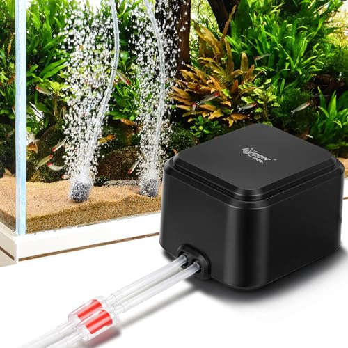 hygger 5W Adjustable Silent Aquarium Air Pump, Fish Tank Air Pump