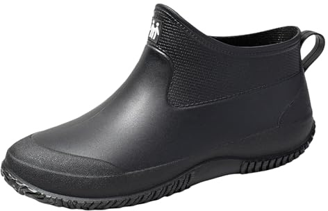 SKFLABOOF Bottines en caoutchouc pour femme - Chaussures de pluie pour femme - Respirantes - Confortables - Imperméables - Bottes en caoutchouc doublées - Bottes imperméables, Noir (001), 38 EU