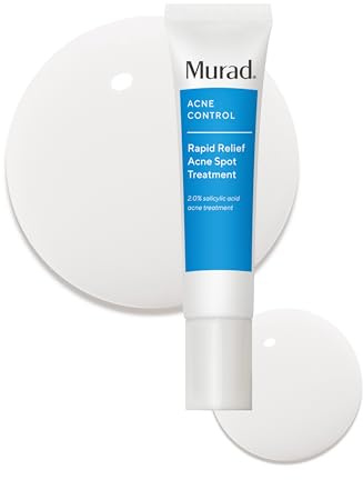 Murad Rapid Relief Acne Spot Treatment – Acne Control Max Strength 2% Salicylic Acid Invisible Gel Spot Solution for Fast Acne Relief - Reduces Blemish Size and Redness Within 4 Hours, 0.5 Oz