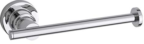 tesa LUUP - Portarrollos para Papel Higiénico - Montaje sin Agujeros - Alta Fuerza de Fijación hasta 6 Kg con Tecnología Power.Kit - 50 x 175 x 70 mm - Cromado