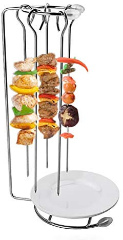 Oulian Soporte para Brochetas, Brochetas de Kebab de Acero Inoxidable, Bbarbacoa Pinchos Asar Barbacoa Stick Pinchos para Hoguera o Barbacoa - Reutilizables