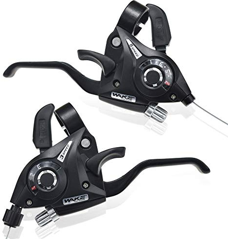 LITEONE Bicycle Brake Levers Shifter 3x8 24 Speed Shifter with Gear Indicator and V Brake Cable for Moutain Bike, Road Bike, MTB, BMX, Fixie Gear, Cycling