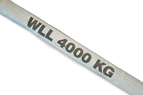 Dolezych Eslinga Redonda de Doble Revestimiento, Capacidad de Carga de 4000 kg, 3 m de Longitud Útil, Gris