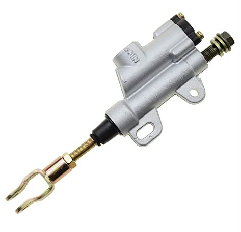 GOOFIT Bomba De Freno Trasero Universal reemplazo para Motocicleta VehíCulo Todoterreno ATV Bomba De Freno HidráUlico Plata